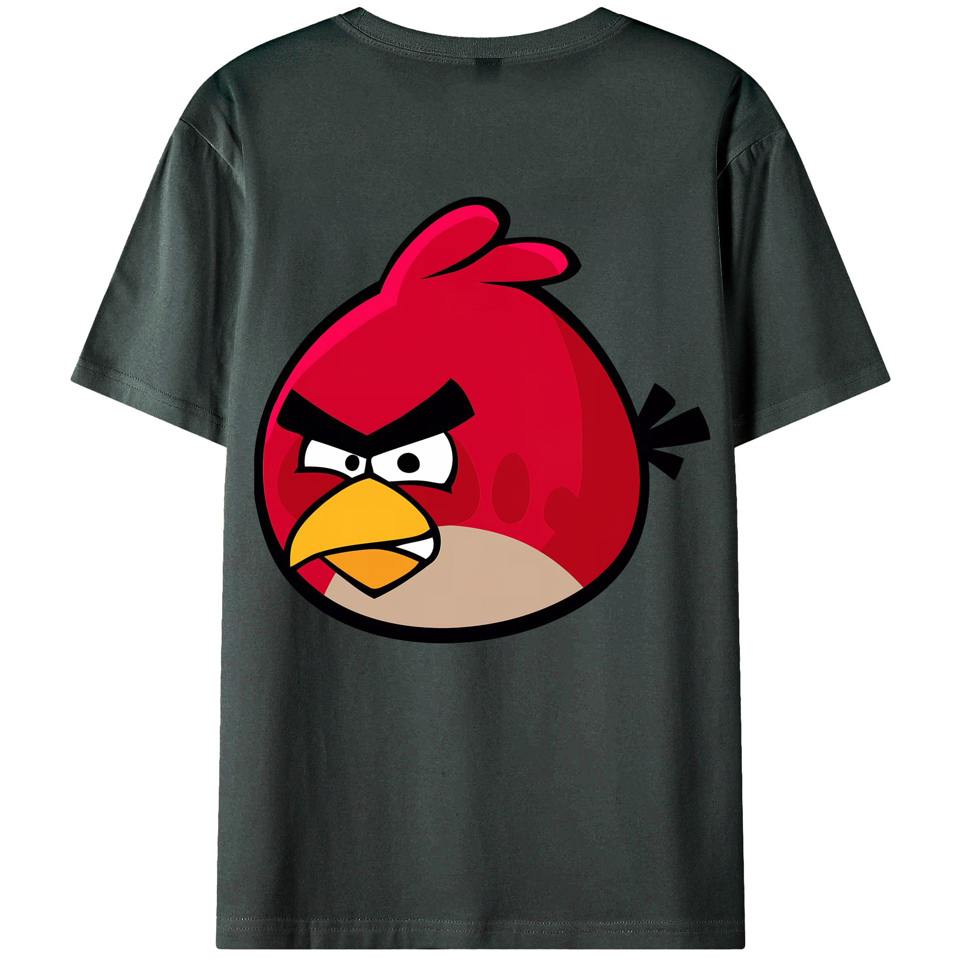 （画像用） Angry Birds アングリーバード 綿100％ メンズ半袖Tシャツ（バックプリント） 通気性